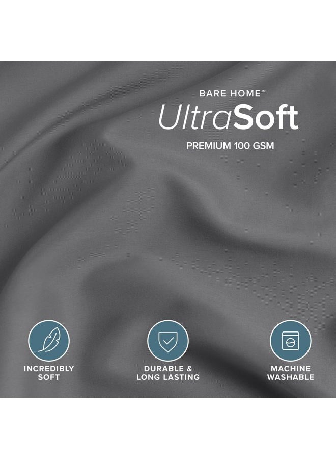 Bare Home Bedding Duvet Cover Queen Size - Premium 1800 Super Soft Duvet Covers Collection - Lightweight, Cooling Duvet Cover - Soft Breathable Bedding Duvet Cover (Queen, Grey) - Image 2