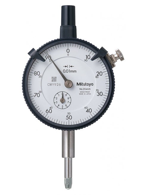Mitutoyo 2046S, 0.01mm X 10mm Dial Indicator, 0-100, Lug Back, Series 2, 8mm Stem