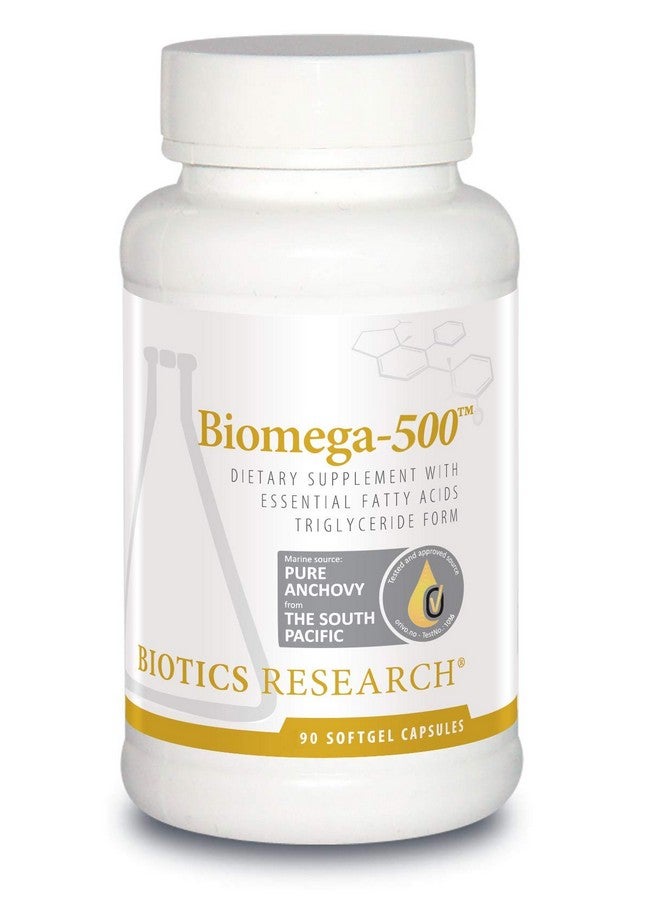 بيوتيكس ريسيرش مكمل زيت السمك Biomega 500 Omega 3 من Biotics Research، زيت سمك عالي التركيز مع EPA/DHA، أحماض أوميغا 3 الدهنية، يدعم المناعة والقلب والأوعية الدموية، 90 كبسولة هلامية - Image 1