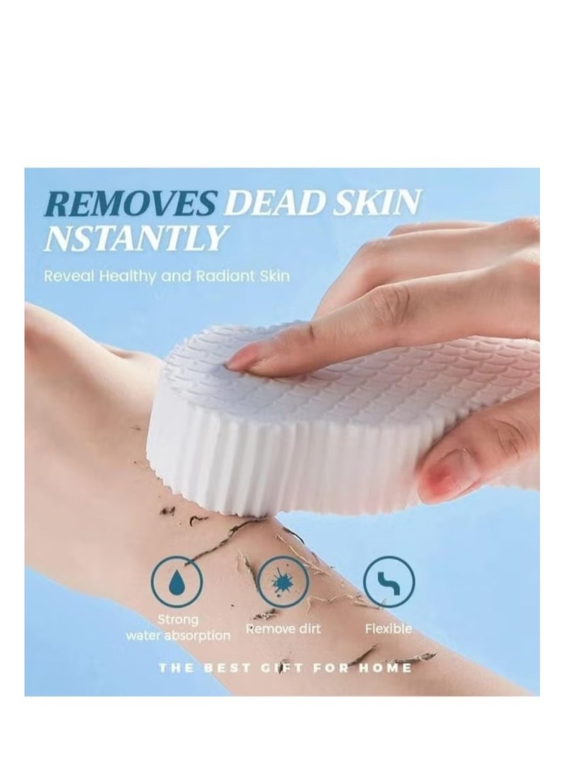 2 قطعة من إسفنجة الاستحمام التقشير السحرية - إسفنجة سحرية للبشرة، مقشر للبشرة الميتة في الجسم (رمادي + وردي). - Image 3