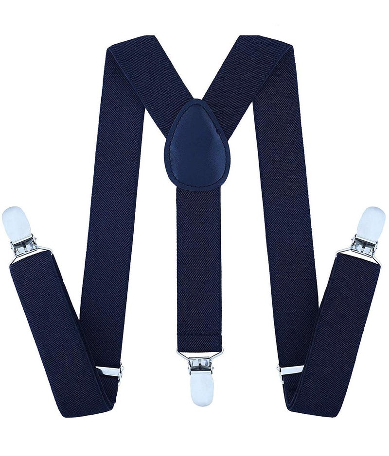 magicX Unisex Suspender and Bow Tie Sets for Kids- Adjustable Back, Free Size, Navy - Image 3