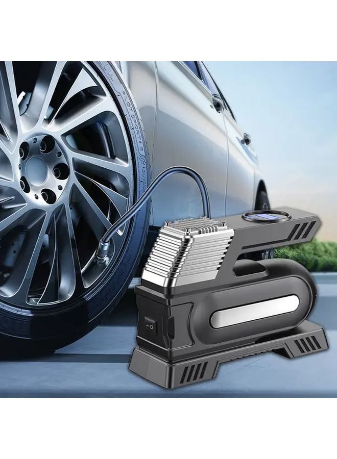 Black Portable Tire Inflator Digital Display 150 PSI Auto Shut Off LED Light - Image 5