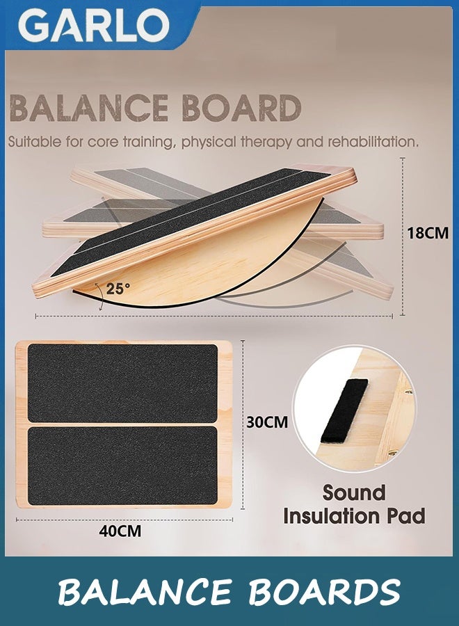 Garlo 2-in-1 Professional Wooden Slant Board & Balance Board, Adjustable Incline Board and Calf Stretcher, Stretch Board for Knees Ankle Heel Feet Leg - Image 5