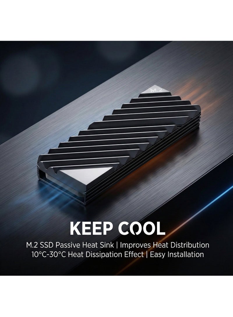 Premium Aluminum M.2 2280 Heatsink | Heavy-Duty Thermal Cooler for PS5 & PC | Large Surface Cooling Fins | Improves NVMe Performance & Lifespan - Image 3