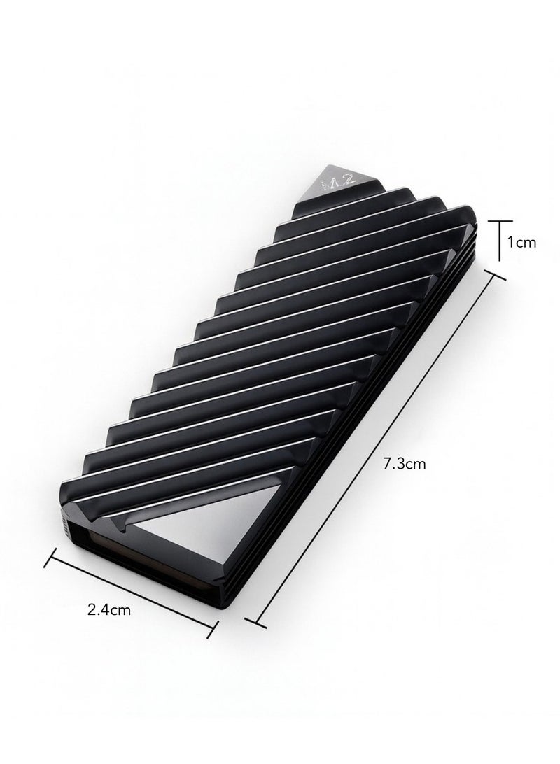 Premium Aluminum M.2 2280 Heatsink | Heavy-Duty Thermal Cooler for PS5 & PC | Large Surface Cooling Fins | Improves NVMe Performance & Lifespan - Image 2