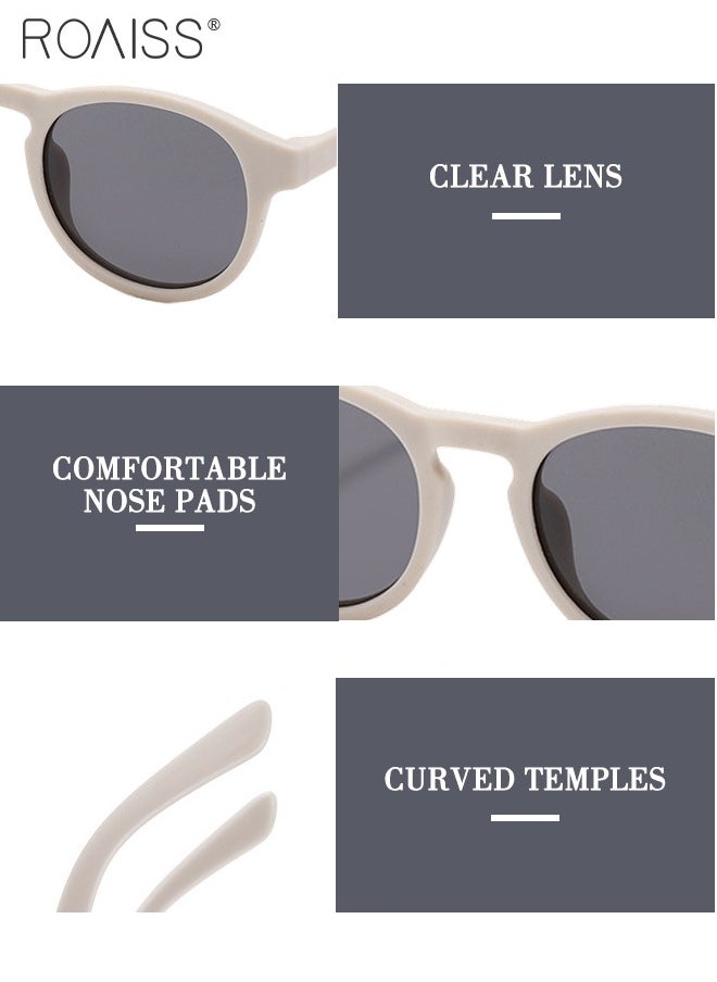 roaiss Round Polarized Sunglasses for Kids, UV400 Protection Cute Beach Holiday Sun Glasses with Lightweight Flexible TPEE Frame for Boys Girls and Children Age 3-12, White  - Image 3