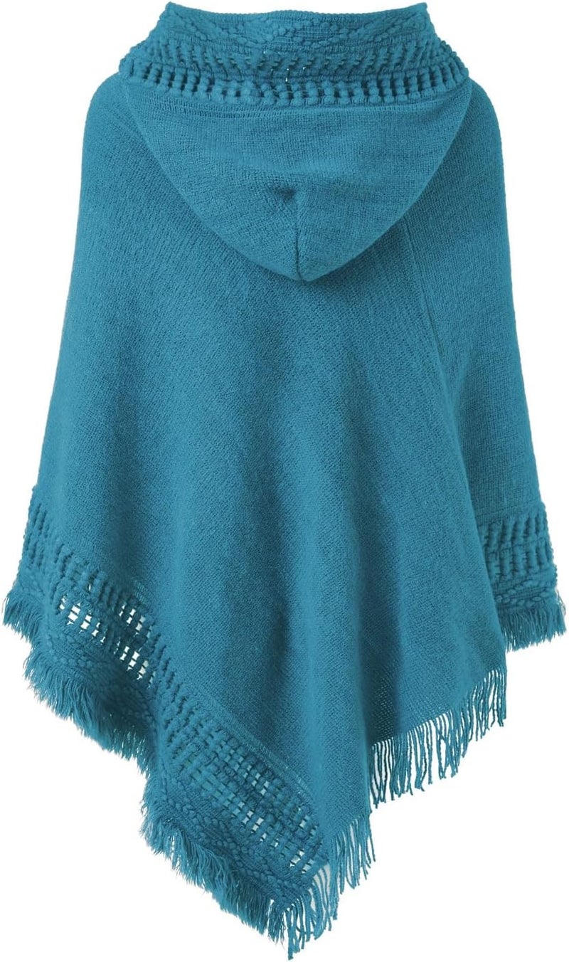 Ferand Ladies' Hooded Cape with Fringed Hem, Crochet Poncho Knitting Patterns for Women - Image 2