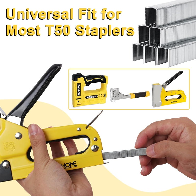 YEAHOME Heavy Duty Staples, 2000 Counts 1/4 inch T50 Staples, 20 Gauge Galvanized 3/8 Inch Crown Upholstery Staple for Pneumatic, Electric T50 Staple Gun - Image 5