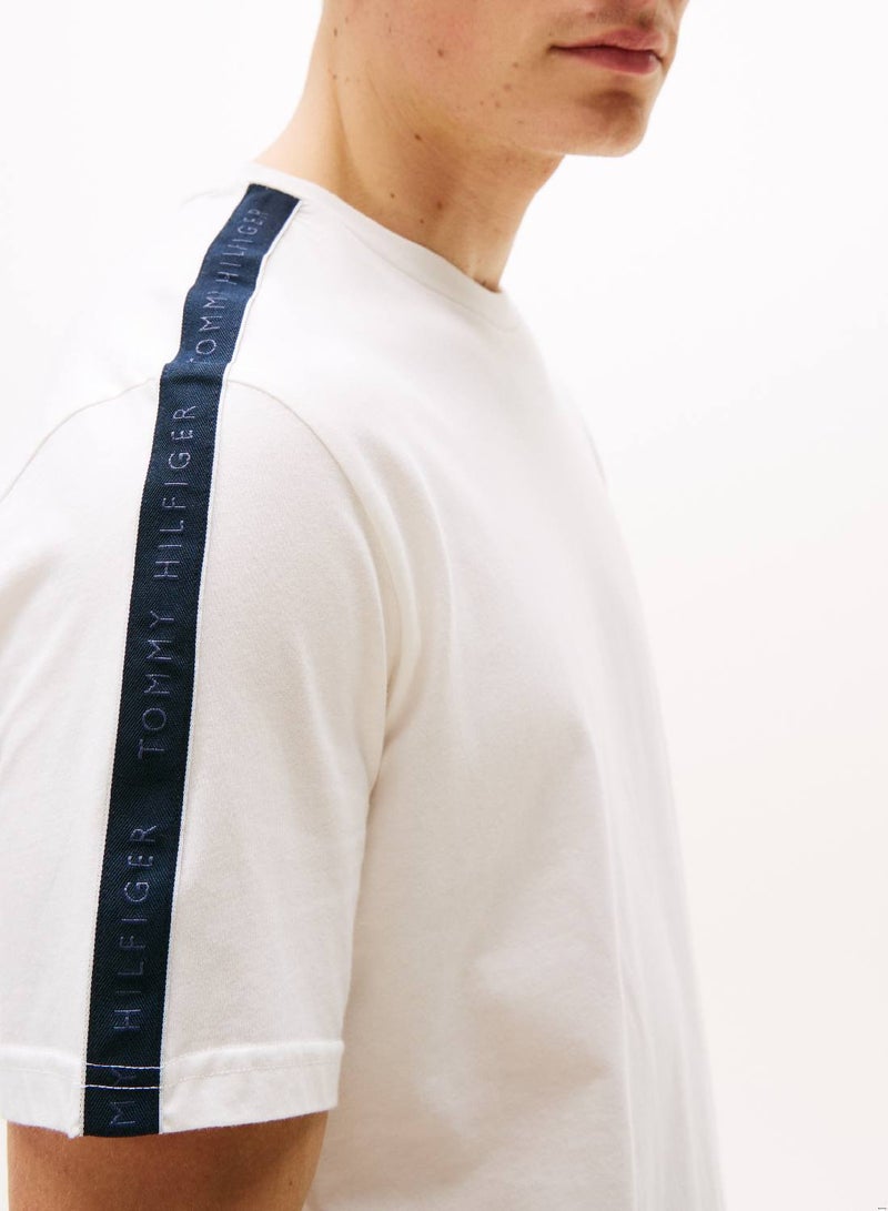 TOMMY HILFIGER TH Established Stripe Sleeve Lounge T-Shirt - Image 4