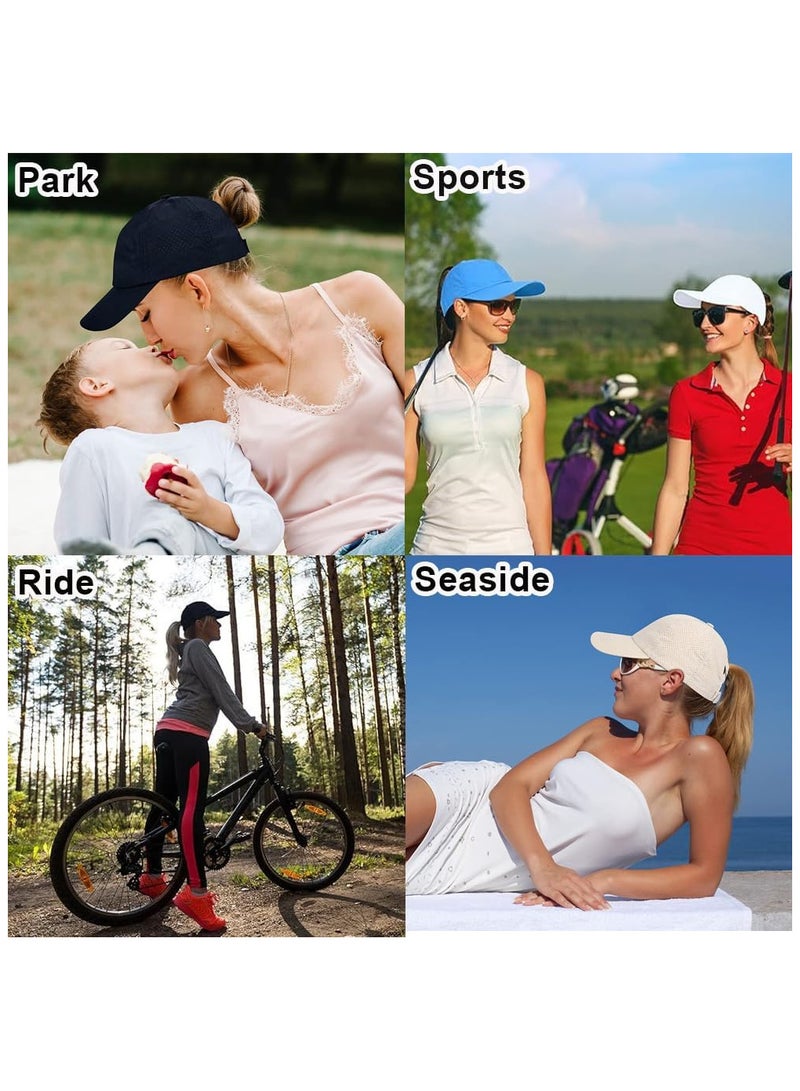 INSIJAM Women's Baseball Cap Womens Ponytail Hat Adjustable Criss Cross Mesh Baseball Cap Unisex Sun Hat Quick Drying Running Cap Trucker Hat Golf Caps Travel Summer Hat for Indoor Outdoor - Image 2