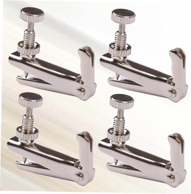 4pcs Silver Metal Violin String Fine Tuners Precise Groove Design String Adjuster for Smooth Tuning and Stable Positioning Violin - Image 2
