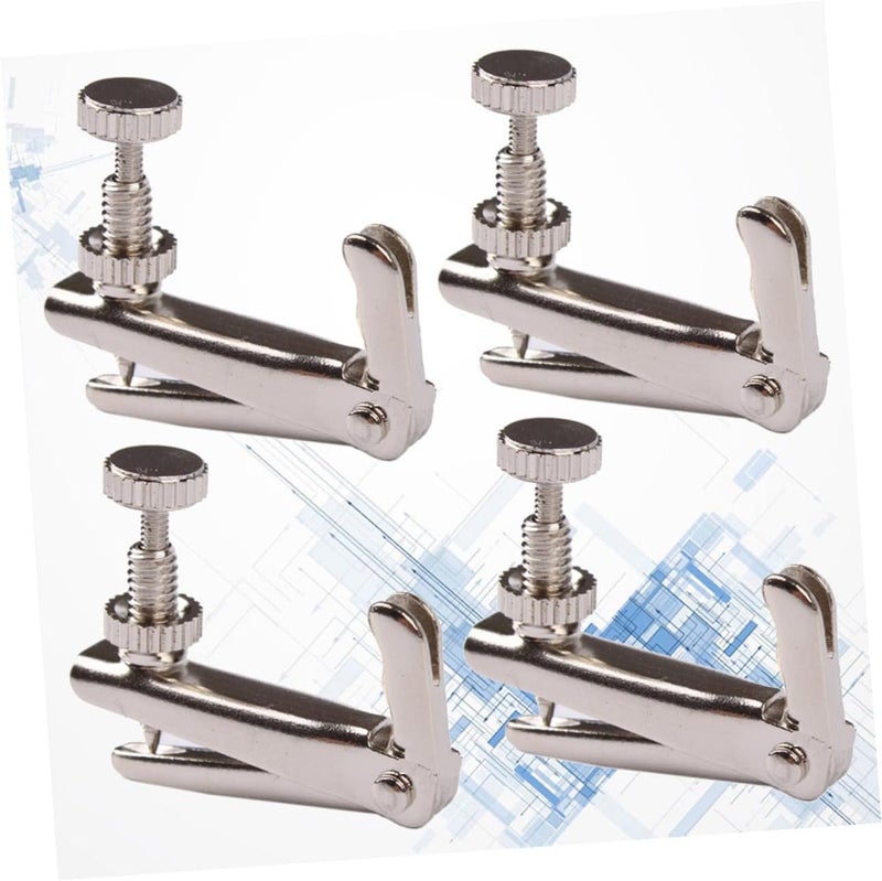 4pcs Silver Metal Violin String Fine Tuners Precise Groove Design String Adjuster for Smooth Tuning and Stable Positioning Violin - Image 4
