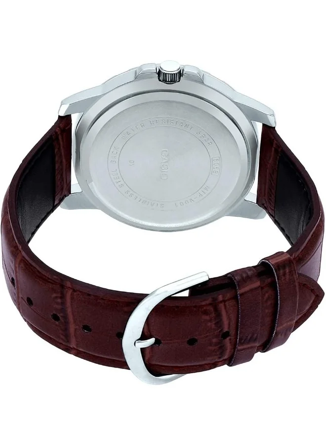 CASIO Casio Men's Watch - MTP-VD01L-1BVUDF Black Dial, Brown Band