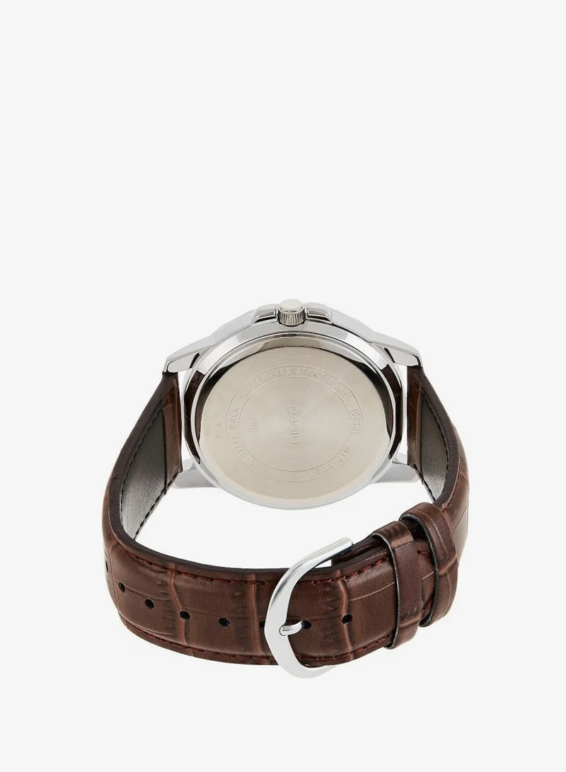 Casio Casio Men's Watch - MTP-VD01L-1BVUDF Black Dial, Brown Band