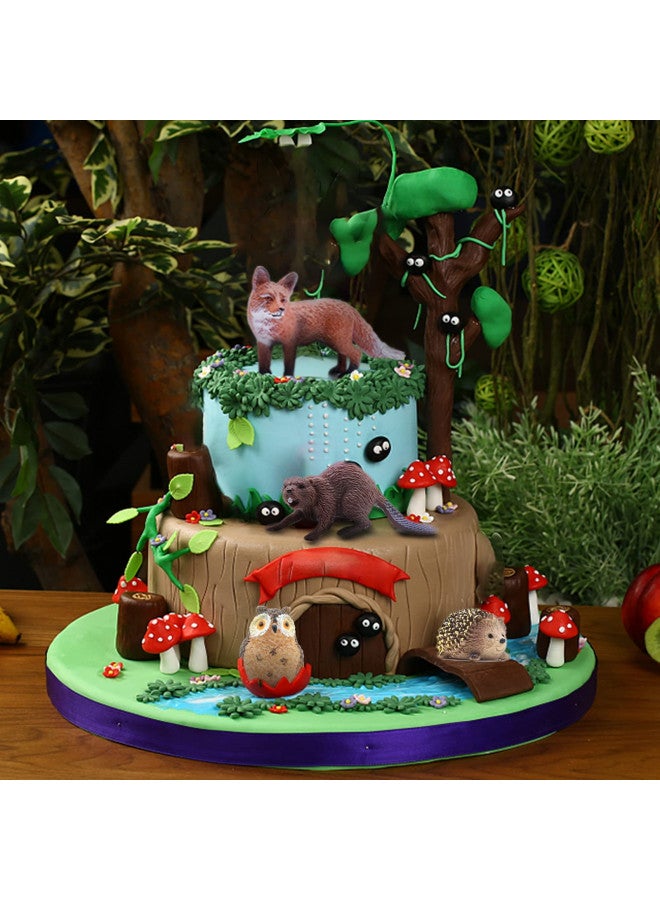 SIENON 18Pcs Forest Animals Figures Toys, Baby Woodland Animals Figurines, Miniature Animals Toys with Owl, Hedgehog, Fox, Squirrels, Bears, Monkey for Woodland Theme Cake Toppers Cupcake Toppers - Image 3