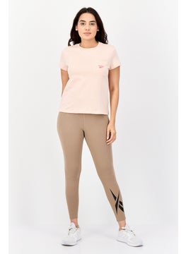 Reebok Women Sportswear Fit Short Sleeves Training Top, Peach  - Image 2