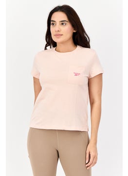 Reebok Women Sportswear Fit Short Sleeves Training Top, Peach  - Image 1