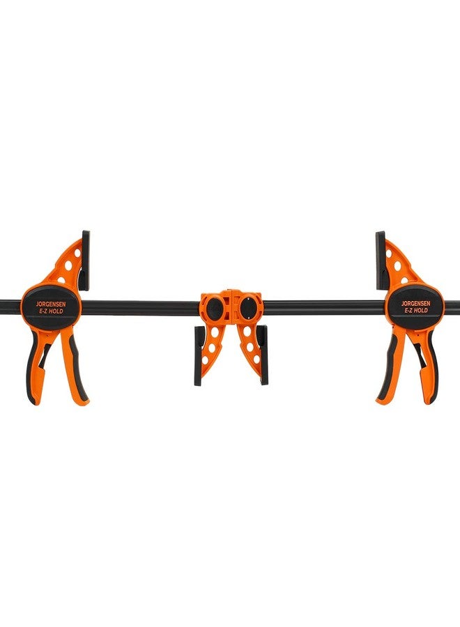 JORGENSEN 2-pack Ratchet Bar Clamps Set, Medium Duty, 12-inch One Hand Clamp, E-Z Hold Expandable Spreader - Image 3