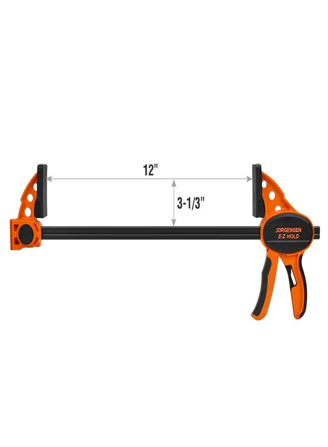 JORGENSEN 2-pack Ratchet Bar Clamps Set, Medium Duty, 12-inch One Hand Clamp, E-Z Hold Expandable Spreader - Image 2