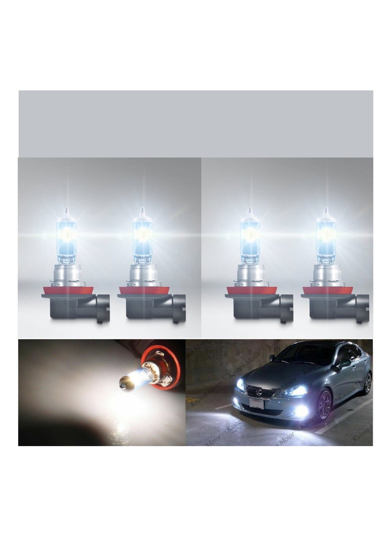 Y&D 4PCS H11 Halogen Bulb, Low Beam Headlight Fog Light Replacement High Brightness Bulb 150% Enhanced Illumination Durable Headlamp Night Driving Safety for Standard 711 55W  - Image 1