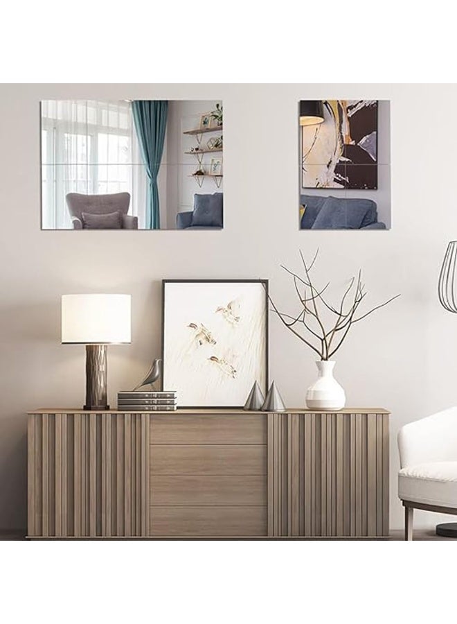 TPGP ملصق مرآة حائط TPGP للمنزل، مرآة دائرية للمنزل، مرآة للتثبيت، كبيرة، مرآة أكريليك لتزيين DIY، فن ذاتي اللصق، وشم حائط 3D، ملصق مرآة حائط (فضي) - Image 3