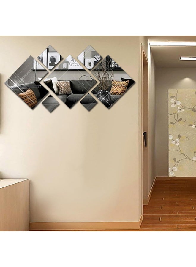 TPGP ملصق مرآة حائط TPGP للمنزل، مرآة دائرية للمنزل، مرآة للتثبيت، كبيرة، مرآة أكريليك لتزيين DIY، فن ذاتي اللصق، وشم حائط 3D، ملصق مرآة حائط (فضي) - Image 4