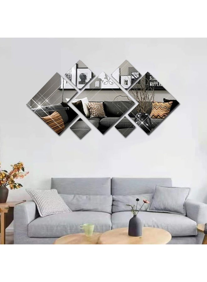 TPGP ملصق مرآة حائط TPGP للمنزل، مرآة دائرية للمنزل، مرآة للتثبيت، كبيرة، مرآة أكريليك لتزيين DIY، فن ذاتي اللصق، وشم حائط 3D، ملصق مرآة حائط (فضي) - Image 2