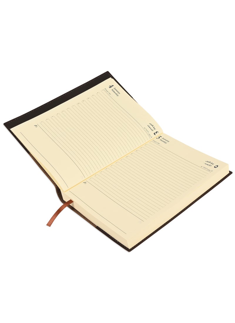 FIS FIS A5 Diary 2025 (Arabic/English) Dark Brown - FSDI17AE25DBR  - Image 2