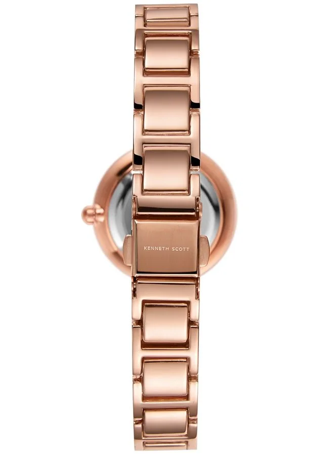 KENNETH SCOTT Kenneth Scott K22531-KCPK Women's Analog Display Watch & Alloy+Ceramic Strap Pink