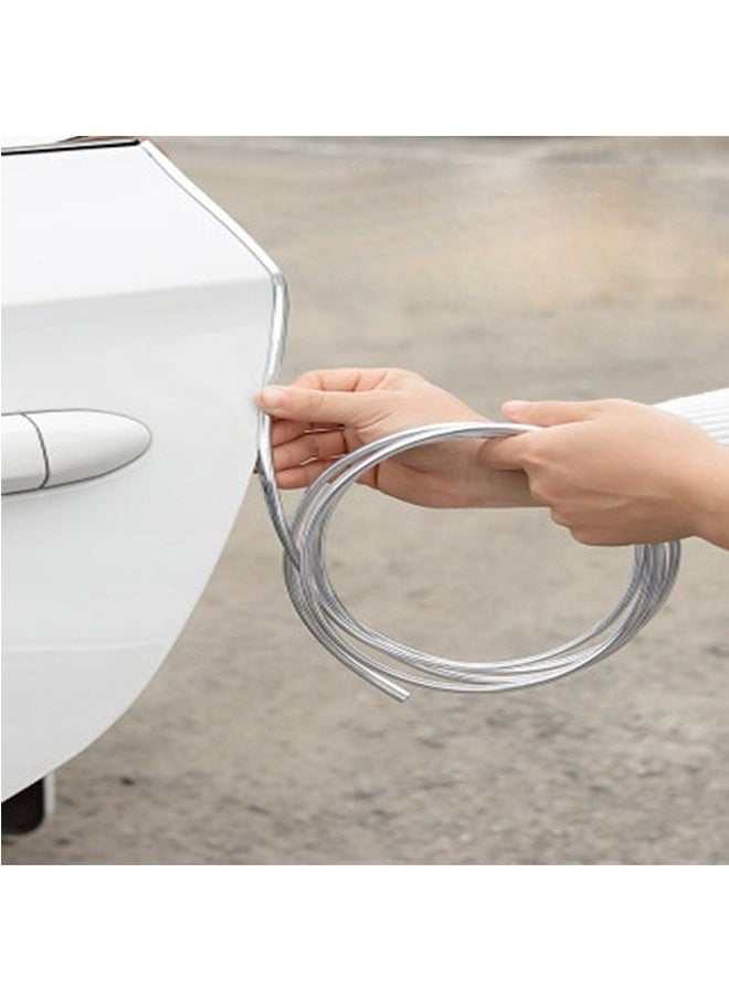 Ant - Car Door Anti Scratch Edge Guards Universal U Shape Custom Chrome Plated DIY Moulding Trim Strip Line for Sedan Car Pickup Air Vent Door Edge Decoration Silver - Image 1