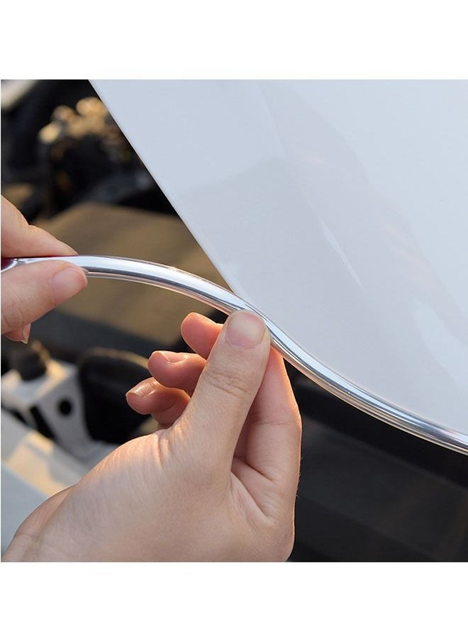 Ant - Car Door Anti Scratch Edge Guards Universal U Shape Custom Chrome Plated DIY Moulding Trim Strip Line for Sedan Car Pickup Air Vent Door Edge Decoration Silver - Image 1