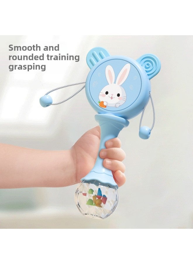 Rattle Baby Hand-cranking Educational Toys 0-3 Years Old June 6 Wave Drum Sand Hammer Teether Music Baby-Color:Blue Rattle (gift Box) - Image 5