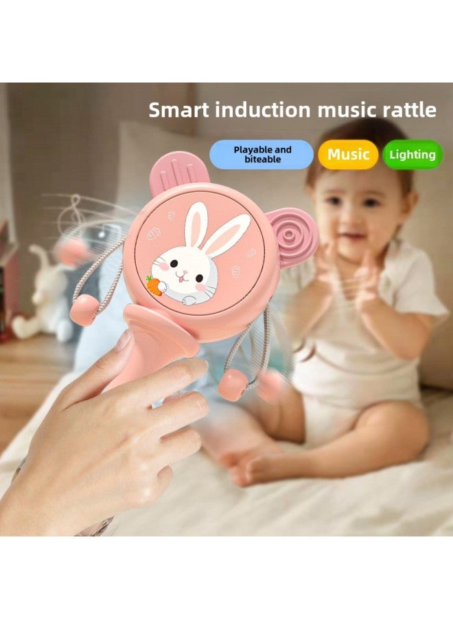 Rattle Baby Hand-cranking Educational Toys 0-3 Years Old June 6 Wave Drum Sand Hammer Teether Music Baby-Color:Blue Rattle (gift Box) - Image 4