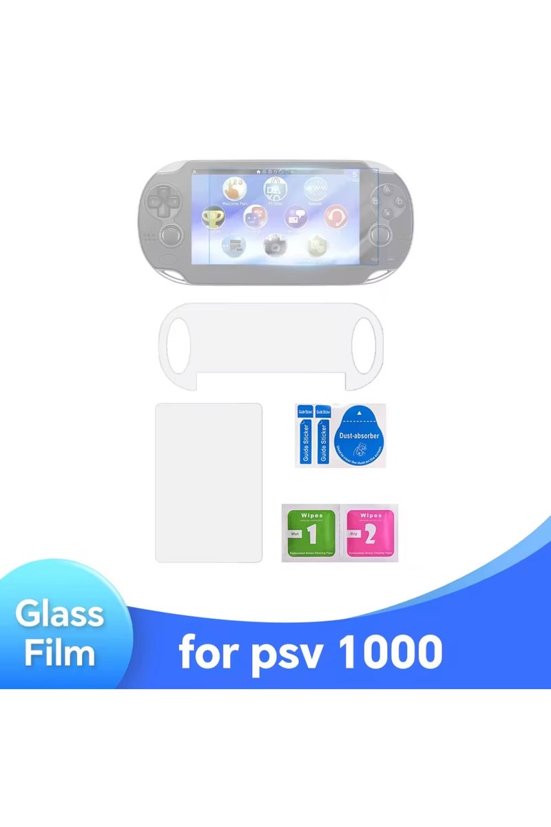 عبوة واحدة من واقي شاشة PSV1000 لجهاز سوني PS Vita PSV 1000، زجاج مقوى أمامي + زجاج خلفي شفاف كامل