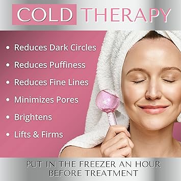 DERMAWORKS 2Pack Ice Globes for Face Eyes Cooling Facial Massage Tools for Dark Circles Puffiness Wrinkles Fine Lines Cryotherapy Beauty Globes for Lymphatic Drainage Skin Tightening - Image 3