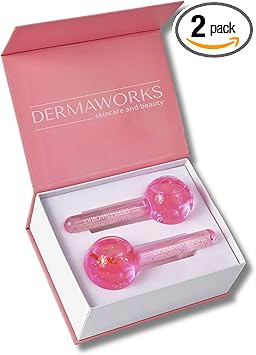 DERMAWORKS 2Pack Ice Globes for Face Eyes Cooling Facial Massage Tools for Dark Circles Puffiness Wrinkles Fine Lines Cryotherapy Beauty Globes for Lymphatic Drainage Skin Tightening - Image 1