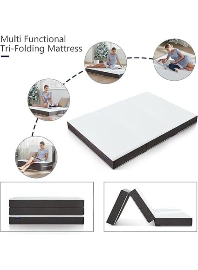 Harmony Home Tri-Fold Foam Mattress with Storage Cover - 90 x 180 x 14 cm - Image 2
