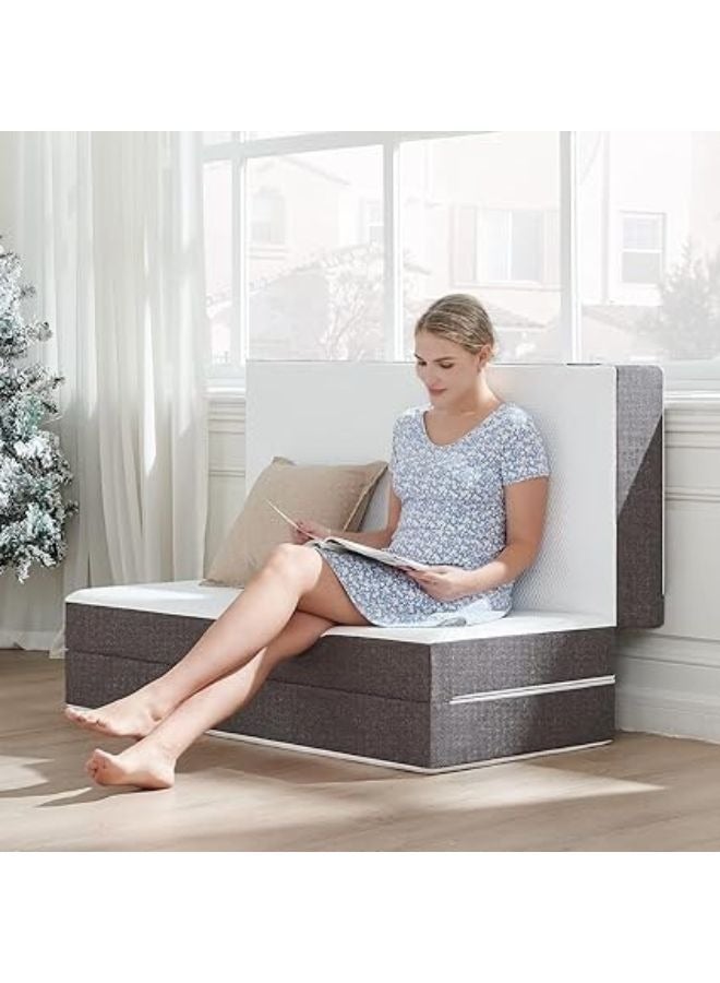 Harmony Home Tri-Fold Foam Mattress with Storage Cover - 90 x 180 x 14 cm - Image 4