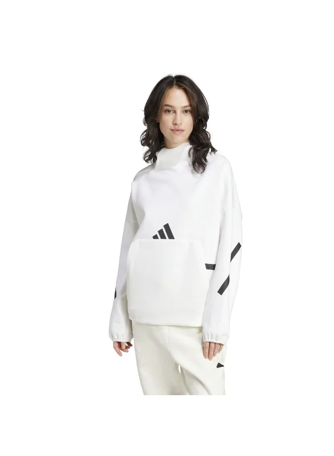 adidas Adidas W Z.N.E. Oh Hd White Hooded Sweat Sweatshirts For Women