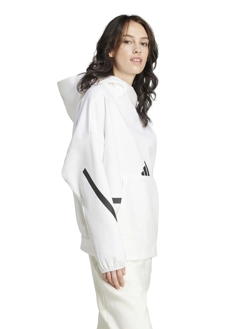 Adidas WHITE Z.N.E. Hooded Sweatshirt for Women | Best Price UAE