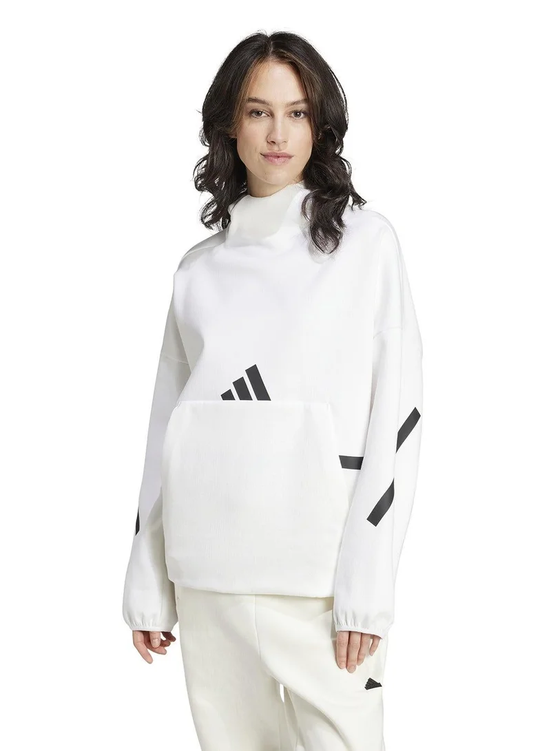 Adidas WHITE Z.N.E. Hooded Sweatshirt for Women | Best Price UAE