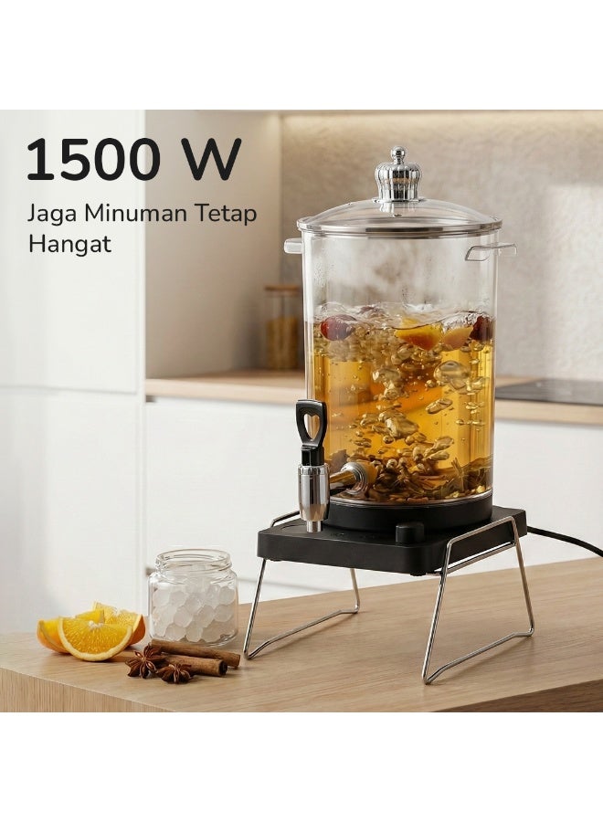 4L Hot Beverage Dispenser with Heating Base + Stainless Steel Stand – Heat-Resistant Glass with Practical Tap – Ideal for Parties, Buffets, and Everyday Use - Image 5