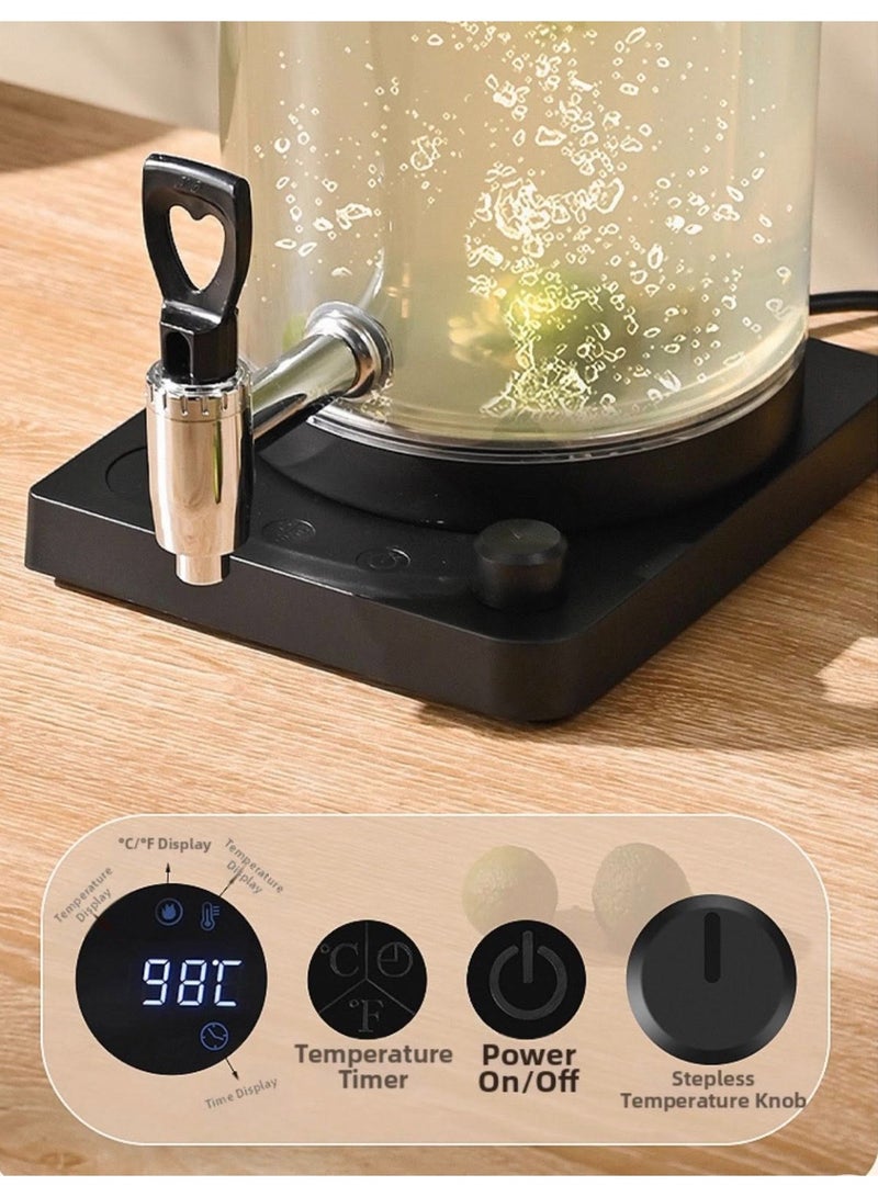 4L Hot Beverage Dispenser with Heating Base + Stainless Steel Stand – Heat-Resistant Glass with Practical Tap – Ideal for Parties, Buffets, and Everyday Use - Image 2