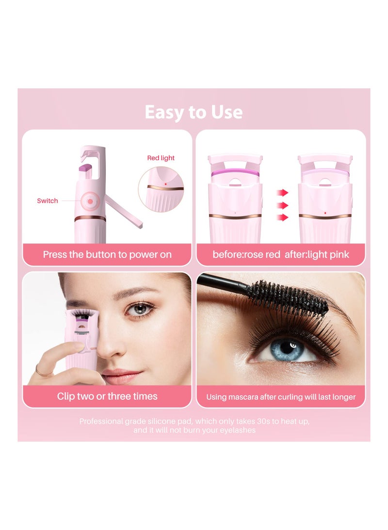 KASTWAVE Heated Eyelash Curlers Rechargeable Eyelash Curler, Electric Eyelash Curler with Professional Heating Silicone Pad 30s Qick Heating Lash Curler for Natural Curling 24H Long Lasting Eye Lashes Curler - Image 5