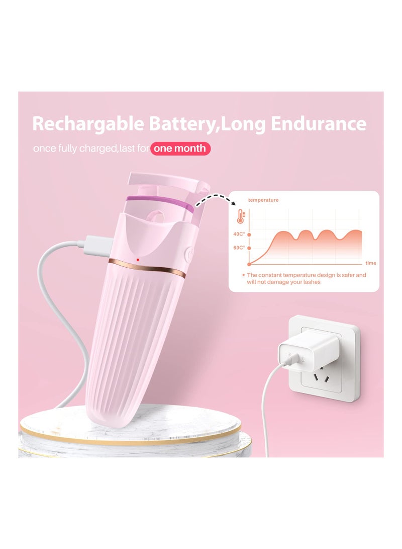 KASTWAVE Heated Eyelash Curlers Rechargeable Eyelash Curler, Electric Eyelash Curler with Professional Heating Silicone Pad 30s Qick Heating Lash Curler for Natural Curling 24H Long Lasting Eye Lashes Curler - Image 2