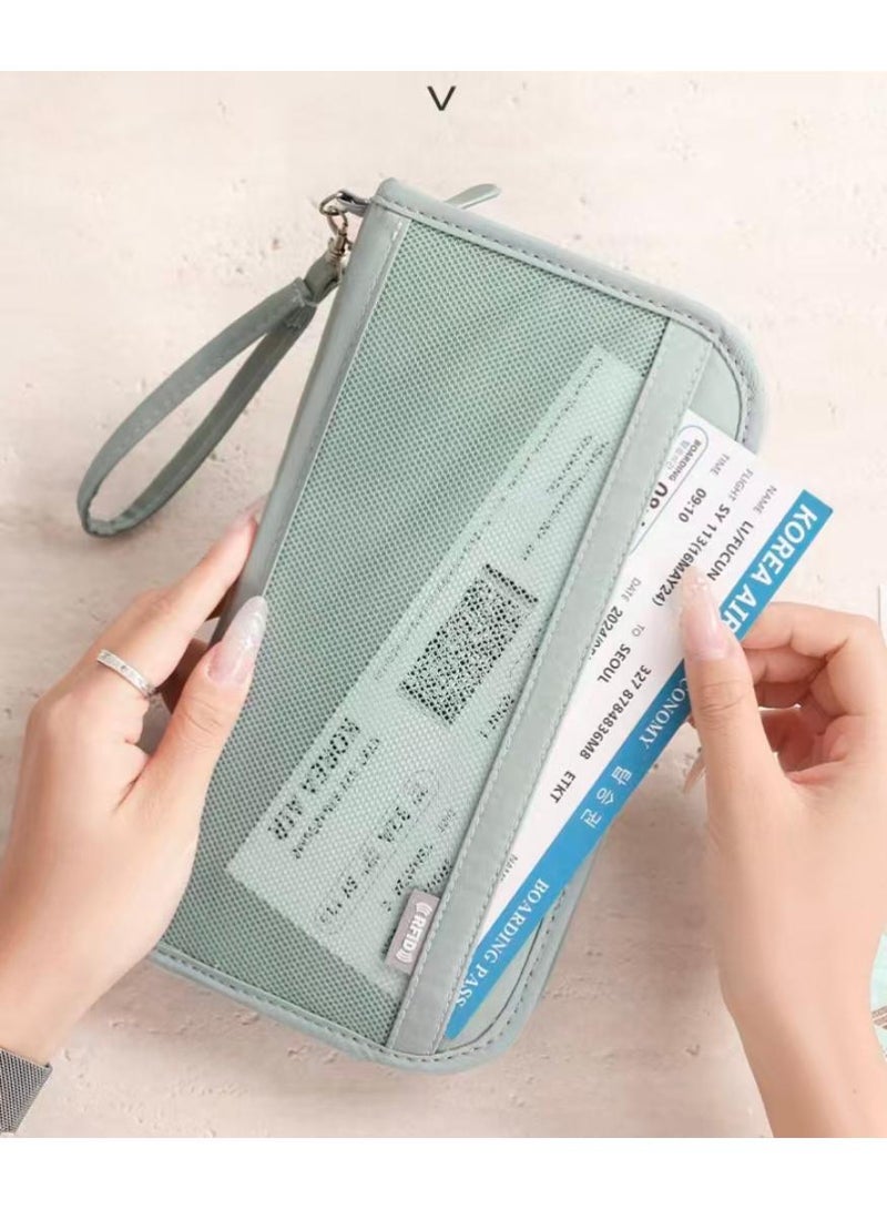 PAPERSAY Multiple Passport Holder for Travel Family, RFID Blocking Passport Wallet for Traveling, Waterproof Travel Document Holder Organizer, Travel Essentials Premium Wallets (Green) - Image 5