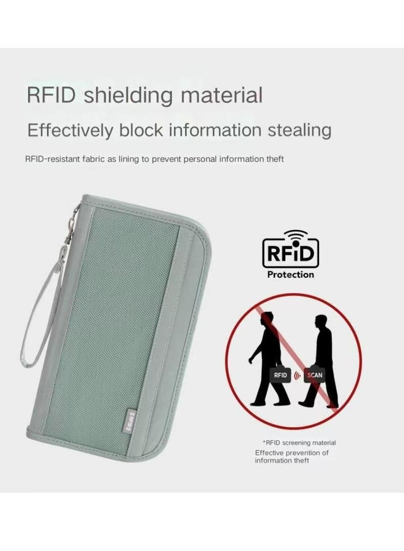 PAPERSAY Multiple Passport Holder for Travel Family, RFID Blocking Passport Wallet for Traveling, Waterproof Travel Document Holder Organizer, Travel Essentials Premium Wallets (Green) - Image 4