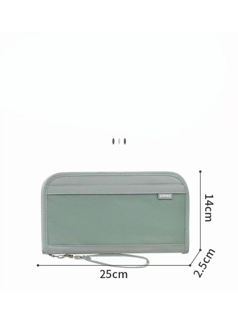 PAPERSAY Multiple Passport Holder for Travel Family, RFID Blocking Passport Wallet for Traveling, Waterproof Travel Document Holder Organizer, Travel Essentials Premium Wallets (Green) - Image 2