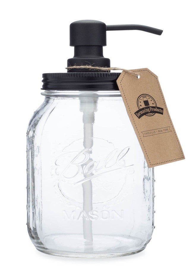 Jarmazing Products Quart Size Mason Jar Soap and Lotion Dispenser - Black - by Jarmazing Products - Made from Rust-Proof Stainless Steel - Image 1