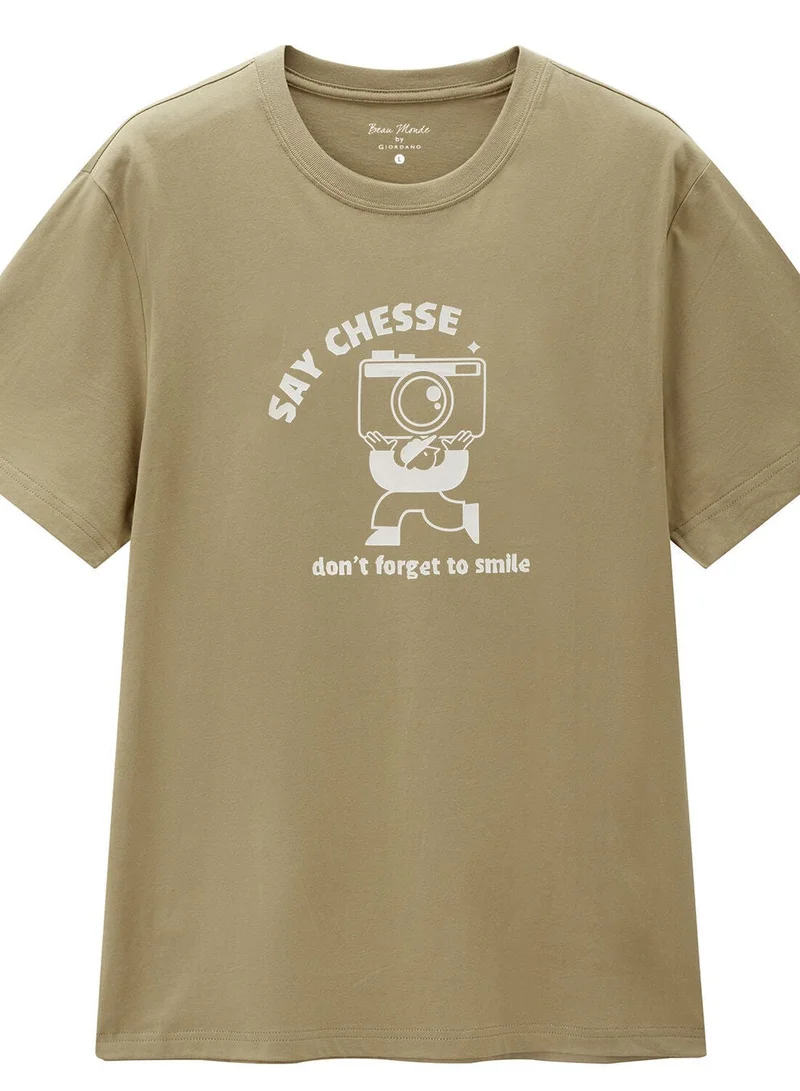 GIORDANO  Men's Crew neck Short Sleeve Print Tee | Online Exclusive for Men | Best Price UAE